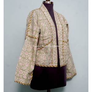 Veste décontractée unique à longueur normale, Kimono Kantha pour femmes, tenues de plage, de fête et d'anniversaire, style indien, tenue ethnique - Product Image 4