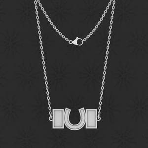 Pendentif Breloque de Haute Qualité en Or 18 carats et Argent 925, avec Monture Rectangulaire Vierge en Forme de Fer à Cheval, pour Bijoux DIY (Lait Maternel, Résine, Cendres) - Product Image 1