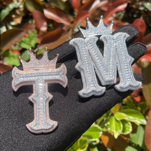 Pendentif initial en moissanite, style hip-hop, serti de pierres, bijou de luxe, pendentif personnalisé avec nom, cadeau pour homme et femme - Product Image 4