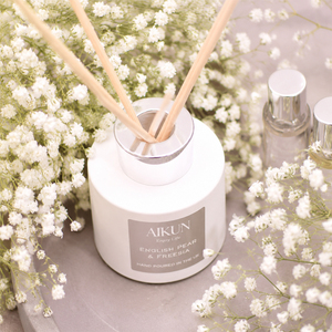 Aikun Modern White Marble Pattern Reed <b>Diffuser</b> 100ml English Pear And Freesia Scented Reed <b>Diffuser</b> Set For Living <b>Room</b> Bedroom - Product Image 3