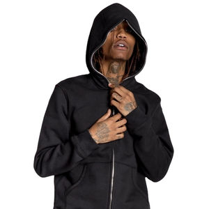 Sudadera con Capucha Personalizada de Alta Calidad con Diseño de Esqueleto y Pedrería, Impresión Digital, Forro Polar de Poliéster/Algodón Transpirable para Hombre, Invierno - Product Image 4