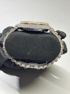 New Round Cut Diamond Fashion <b>Watch</b> Simple <b>Skeleton</b> Dial 20mm Band for Men's Quartz <b>Watch</b> Available at Price - Product Image 1