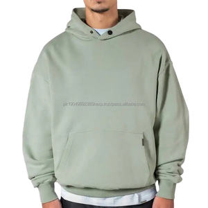 Sweat à capuche d'hiver pour homme coupé et cousu, impression personnalisée par décharge, logo surdimensionné, streetwear vintage, 100% coton, molleton 400 g/m² - Product Image 1