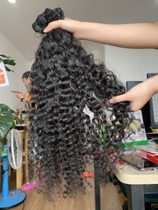 Precio holesale AW boboboair undles endair Endor, ouble rarawh nnprocesed iraw irgin ururmanese Curly Uman Air air - Product Image 4