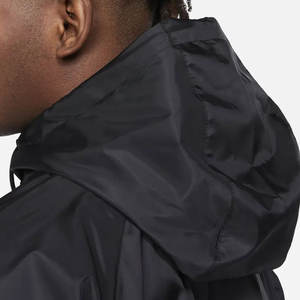 Veste coupe-vent décontractée pour homme avec capuche, légère, zippée, manteau d'hiver avec logo frontal, coupe-vent et séchage rapide - Product Image 4