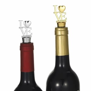 Tapón de Botella de Vino con Forma de Corazón, Dorado y Plateado, Estilo Sacacorchos, Sello Decorativo para Botellas de Vino - Product Image 2