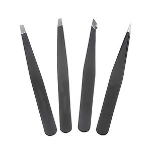 Juego de Pinzas para Cejas Profesionales y Duraderas al por Mayor, de Acero Inoxidable, Color Personalizado, 4 Piezas, Pinzas para Extensión de Cejas, de Cuero - Product Image 3