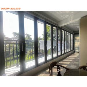 Desain Modern perumahan Aluminium bi-lipat pintu lapisan ganda geser isolasi untuk balkon Villa Hotel - Product Image 3