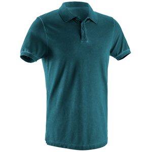 Polo de Manga Corta para Hombre, Color Verde Azulado, Tela Oxford de Algodón, Transpirable, Estilo Casual, Corte Regular, Color Sólido, Diseño con Botones - Product Image 2