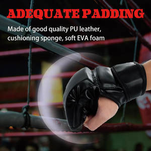 Gants de MMA personnalisés de haute qualité avec logo, 8 oz, demi-doigts, en cuir PU, pour entraînement, combat et sparring, vente en gros avec personnalisation - Product Image 3