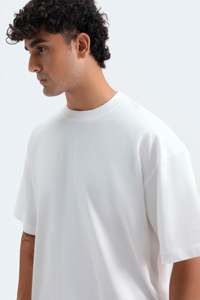 Camiseta Oversize Lisa para Hombre, Algodón Grueso, Corte Holgado, Estilo Urbano, Hombros Caídos, Impresión de Logotipo Personalizado - Product Image 2