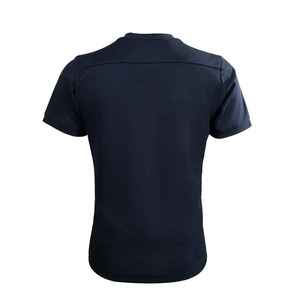 T-shirts noirs personnalisés pour hommes, manches courtes, col rond, 100 % coton peigné, logo imprimé en sérigraphie sur le devant, brodé, formel - Product Image 4