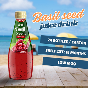 Vinut 290ml Húng Quế hạt giống uống với nho đỏ nước ép trái cây mẫu miễn phí nhà sản xuất OEM ODM nhãn hiệu riêng bán buôn ISO - Product Image 4