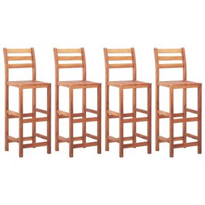 Ensemble de 4 chaises de bar moyennes en bois d'acacia massif, collection bois naturel - Product Image 1