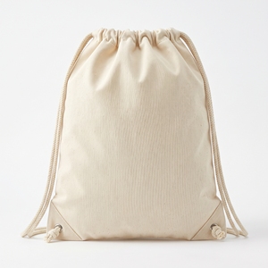Bolsa de algodón natural con cordón y logotipo verde impreso, mochila de lona crema con bordado personalizado, bolsas reutilizables de cuerda de algodón para tiendas - Product Image 2