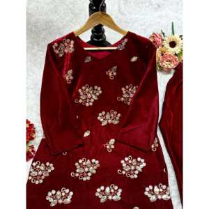 Beautiful Embroidered <b>Party</b> <b>Jumpsuit</b> Top and Bottom for Elegant Attire - Product Image 6