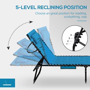 Set di Sedie a Sdraio Pieghevoli Reclinabili Blu Cielo Regolabili per Esterni, Arredamento da Giardino per il Relax - Product Image 6