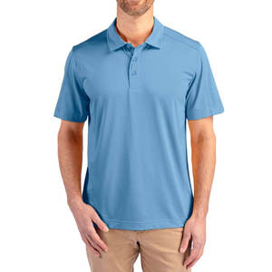Men's Solid <b>Blue</b> Short Sleeve <b>Polo</b> <b>Shirt</b> Button Collar Sporty Breathable Golf Business Casual Top - Product Image 1