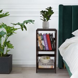 Libreria a 3 livelli in legno marrone, scaffale portaoggetti - Product Image 2