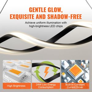 โคมไฟเพดาน LED แบบหรี่แสงได้ 24W รุ่นใหม่ 3000K/4000K/6500K ปรับอุณหภูมิสีได้ พร้อมโคมไฟซิลิโคน ดีไซน์ทันสมัย - Product Image 3