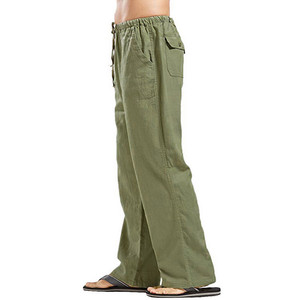 <b>Men's</b> High Straight Fit Fleece <b>Lined</b> Canvas <b>Trousers</b> Wide Leg Casual Pants Relaxed Comfortable Street Style Everyday Fashion - Product Image 5