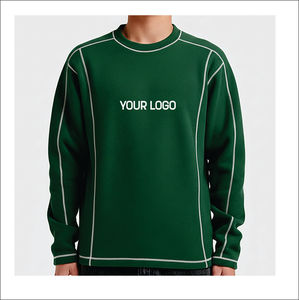 Sweat-shirt polaire surdimensionné à col rond avec logo brodé personnalisé, effet délavé, 100 % coton, pour homme, vente en gros, collection hiver - Product Image 6