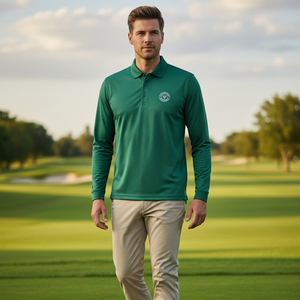 Expédition rapide, prêt à être expédié, lot de polos à manches longues pour hommes, polos basiques à manches longues, stock disponible, approvisionnement mondial - Product Image 6