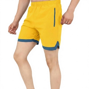 Quick Dry Sport <b>Shorts</b> With Zipper Pocket Elastic Waist Mid Length Woven <b>Polyester</b> <b>shorts</b> men lightweight running - Product Image 1