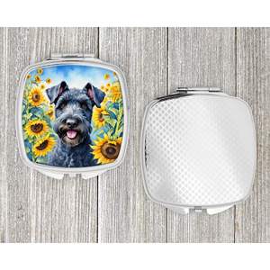 Kerry Blue Terrier Sunflowers <b>Compact</b> Folding Handheld Makeup <b>Mirror</b> for Women Travel Decorative Pocket <b>Mirror</b> Gift Ideas for - Product Image 4