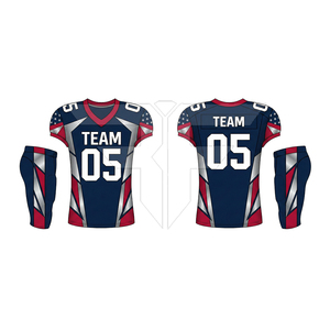 Uniforme de football américain sur mesure de haute qualité avec votre propre logo, nouveau design, manches courtes personnalisées, respirant, séchage rapide - Product Image 3