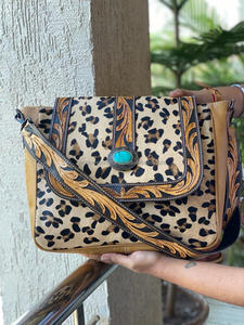 Sac à bandoulière en cuir à imprimé Animal de Style occidental, sac à main pour femmes, sac à main en cuir de vache pour filles - Product Image 3