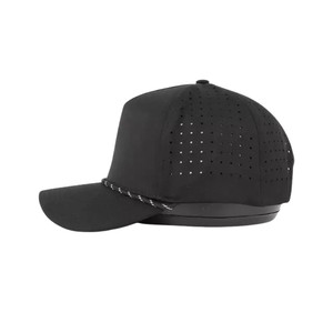 Gorra de Golf Transpirable con Logotipo Personalizado al por Mayor, 5 Paneles, Orificios Cortados con Láser, Parche de PVC de Goma con Logotipo Frontal, Cierre Trasero de Plástico con Cuerda - Product Image 5