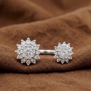 Production rapide de bijoux de haute qualité, bagues en or rose 18 carats avec diamants véritables, serties en grappe, pour un cadeau d'anniversaire de mariage - Product Image 1