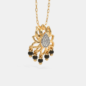 Collar con Colgante de Diamante Cultivado en Laboratorio en Forma de Lágrima de Loto en Oro Amarillo - Product Image 4