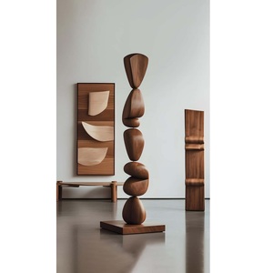Sculpture en bois élégante, art décoratif fait main, statue pour la décoration intérieure de la maison, du salon, de l'hôtel, du bureau - Product Image 1