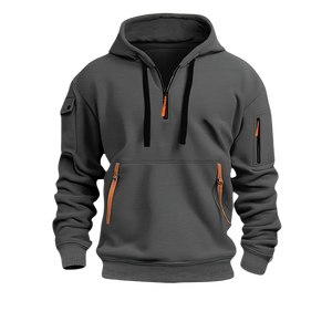 Sudadera con Capucha Lisa al por Mayor para Hombre, Estilo Urbano y Tecnológico con Bolsillos con Cremallera Funcionales y Diseño Urbano Moderno - Product Image 6