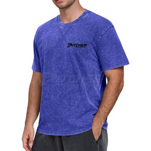 Camiseta Casual Elegante con Lavado Ácido para Hombre, Textura Desgastada Única, Algodón Transpirable, Estilo para Uso Diario - Product Image 2