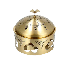 Tableware Gold Color Stainless Steel Dome Buffet Casserole Dish Decorative Cutout Serving <b>Pot</b> Hotel Restaurant - Product Image 1