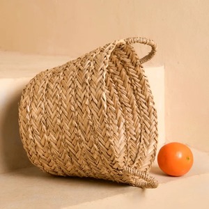 Sturdy Round Seagrass <b>Basket</b> with handles Handmade <b>Storage</b> <b>Basket</b> Wholesale eco-friendly Made in Viet Nam - Product Image 4