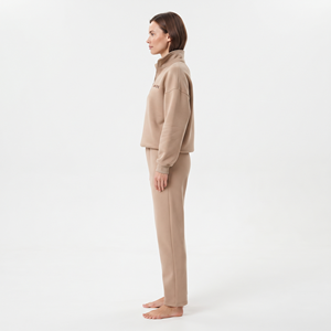 Ensemble de survêtement pour femme avec sweat-shirt à demi-zip et pantalon de survêtement à jambes larges, vêtements de sport décontractés, ensemble de survêtement de haute qualité - Product Image 3
