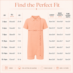 Body de polo color melocotón |   Ropa Sensorial Especial para Niños, Prendas Inclusivas Unisex, Transpirables, de Algodón Elástico y Suave, para Todas las Estaciones - Product Image 4