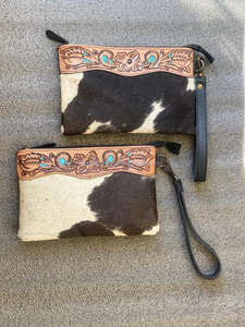 Pochette en cuir usinée à la main sculpture en cuir véritable pochette portefeuille en cuir occidental portefeuilles uniques et élégants pour femmes - Product Image 4