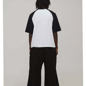 USA Streetwear Contrast Sleeve T Shirt Pure Cotton Custom Logo Heat <b>Transfer</b> Print Contrast Sleeve Baseball Tee Streetwear Whole - Product Image 5