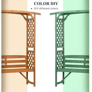 Banco de Jardín de Madera Marrón para Plantas Trepadoras, Muebles de Exterior - Product Image 6