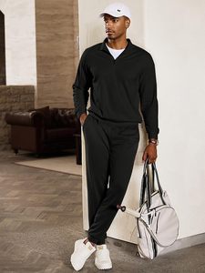 Conjunto Deportivo Ligero de Primavera para Hombre, 2 Piezas, Sudadera con Cierre de Cremallera y Pantalones Deportivos para Correr - Product Image 3