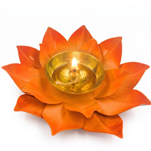 Lotus Flower Oil Lamp Candle Holder Decorative Indian Diya <b>Copper</b> Finish Traditional Home Decor Festival Tabletop <b>Ornament</b> - Product Image 4