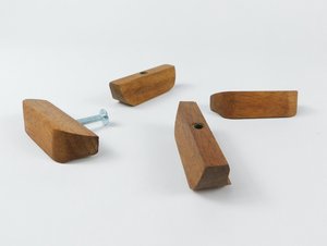 Poignées de meuble contemporaines en bois nordique faites à la main, boutons de meuble lisses en pierre de rivière, poignées minimalistes en galets de bois, poignées d'art pour meubles - Product Image 6