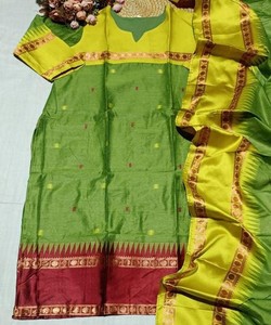 Top de seda y algodón con bordado Zari Kanchi y dupatta, ropa étnica para mujer, traje tradicional de boda, India, Pakistán 86119 SI:-400 - Product Image 2