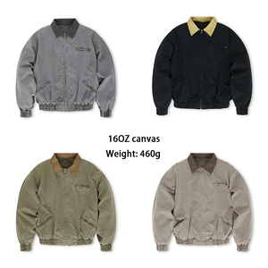 OEM Custom logo Loose Casual <b>Canvas</b> Men's <b>Jacket</b> High Quality American Vintage Men's Heavy <b>Canvas</b> Corduroy Neck Men <b>Work</b> <b>Jacket</b> - Product Image 6