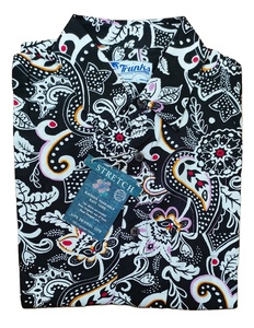 Chemise en satin 100 % coton pour homme AOP Print, décontractée et formelle, motif uni, manches courtes, col rabattu, bouton unique, respirante - Product Image 4